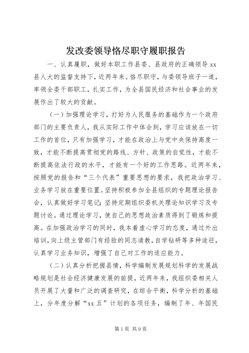 发改委领导恪尽职守履职报告.docx