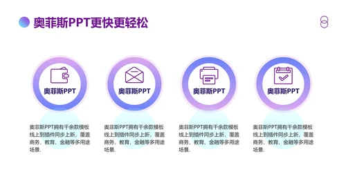 蓝紫渐变风格工作汇报PPT模板