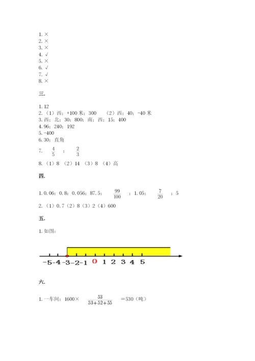 北师大版六年级数学下学期期末测试题附参考答案【黄金题型】.docx