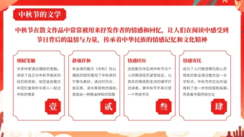 红色中国风风格中秋节介绍PPT模板