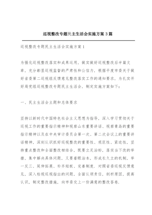 巡视整改专题民主生活会实施方案3篇.docx