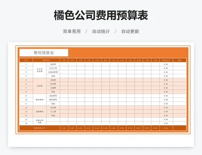 橘色公司费用预算表