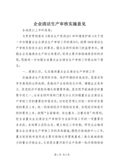 企业清洁生产审核实施意见.docx