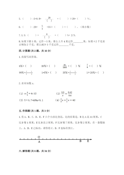 大悟县六年级下册数学期末测试卷精品带答案.docx