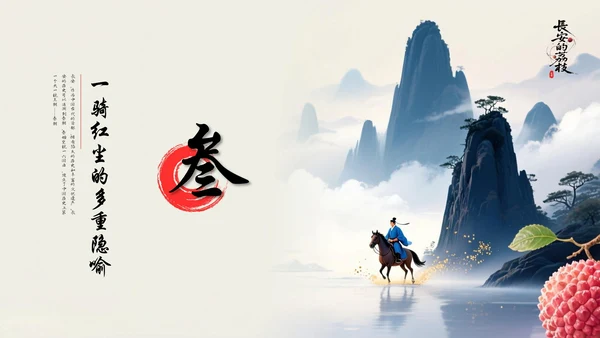 蓝红色简约风长安的荔枝读书分享PPT模板