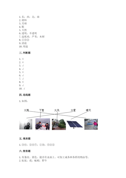 教科版二年级上册科学期末测试卷及参考答案（夺分金卷）.docx
