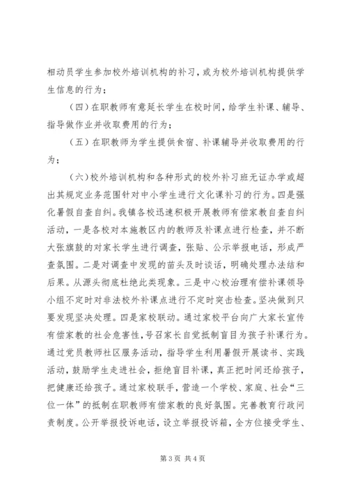 小学治理有偿补课自查报告.docx