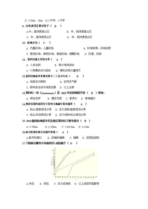 《第四纪地质学与地貌学复习题-2017》