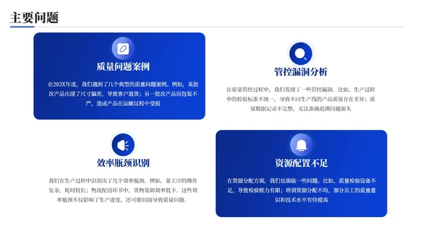 蓝色科技风质量提升精益管理品质管控报告年终总结PPT模板