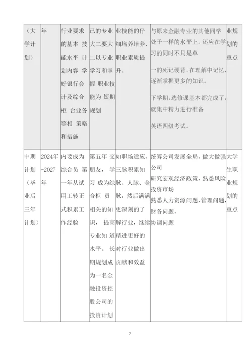 11页4600字金融科技应用专业职业生涯规划.docx