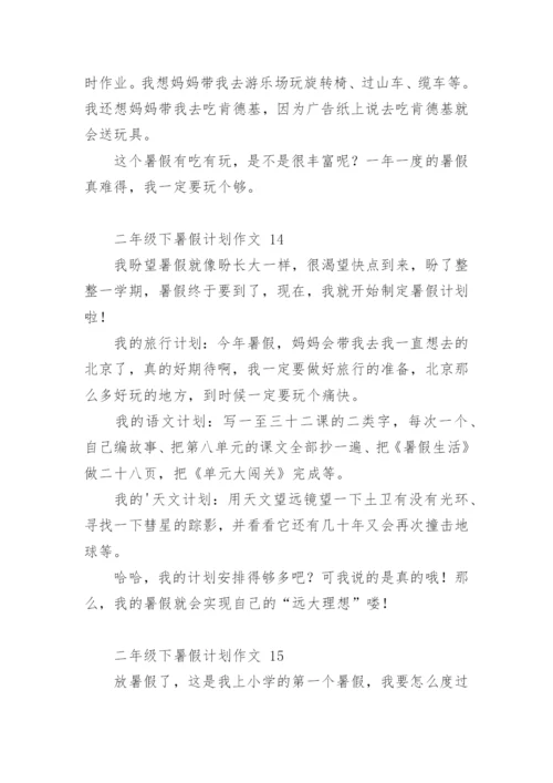 二年级下暑假计划作文.docx