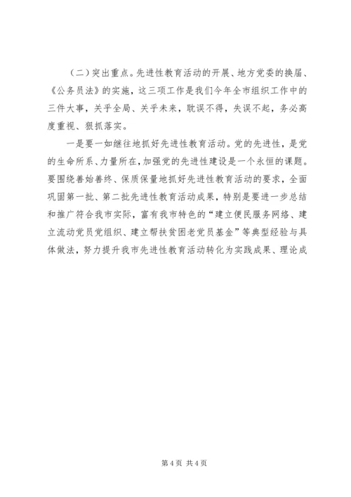 副书记全市组织工作会议上的讲话 (3).docx