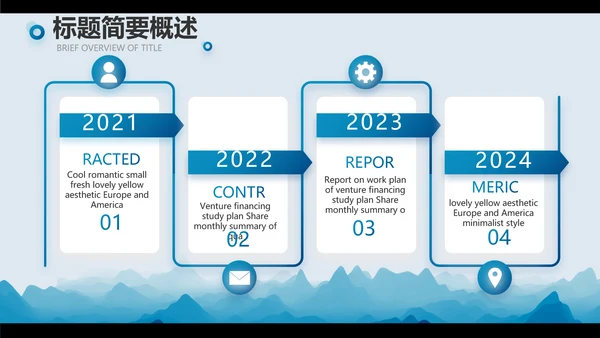 蓝色中国风乡村振兴美丽画卷党建PPT动态模板