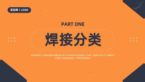 商务简约黑色橙色电焊工操作培训PPT课件
