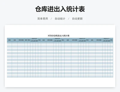 仓库进出入统计表