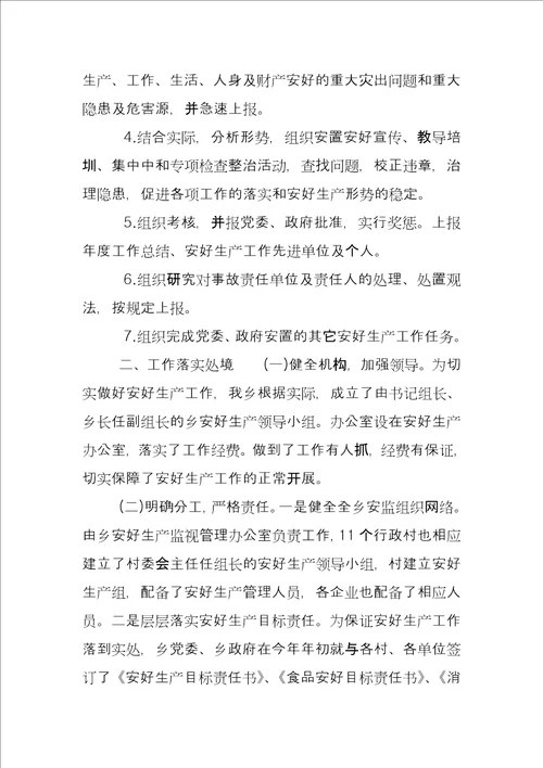 安全生产自查报告