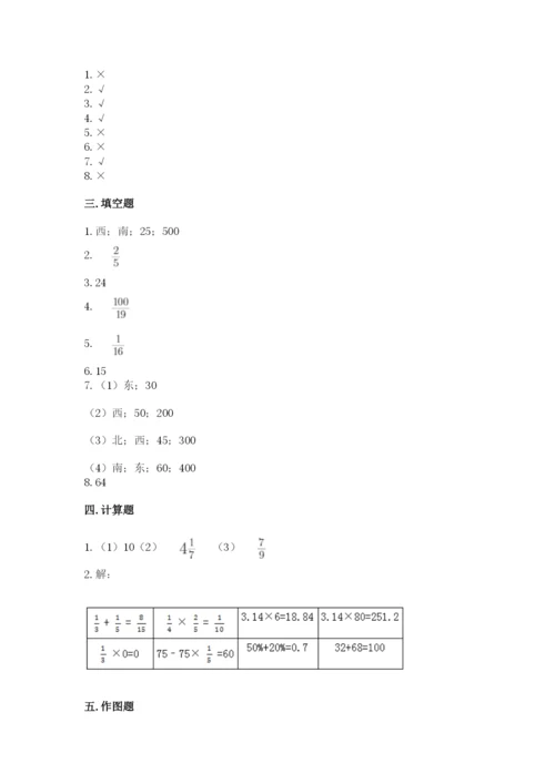 人教版六年级上册数学期中考试试卷附答案【模拟题】.docx