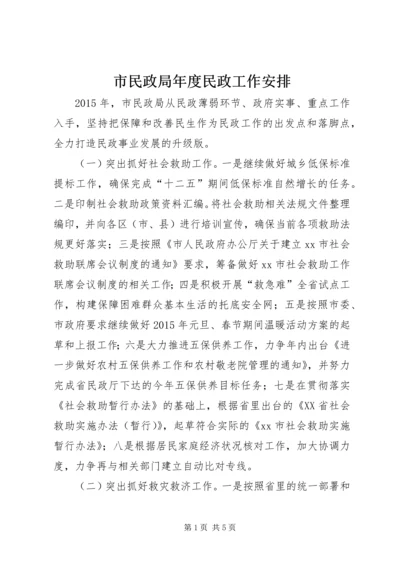 市民政局年度民政工作安排.docx