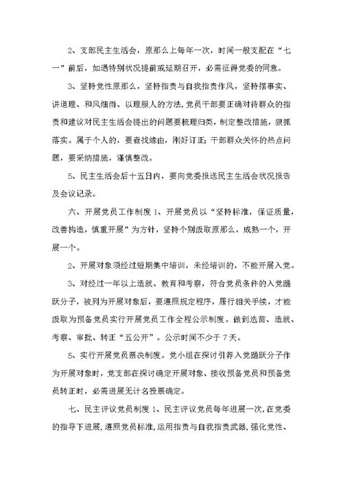 党支部建设制度与党支部建设工作总结例文合集
