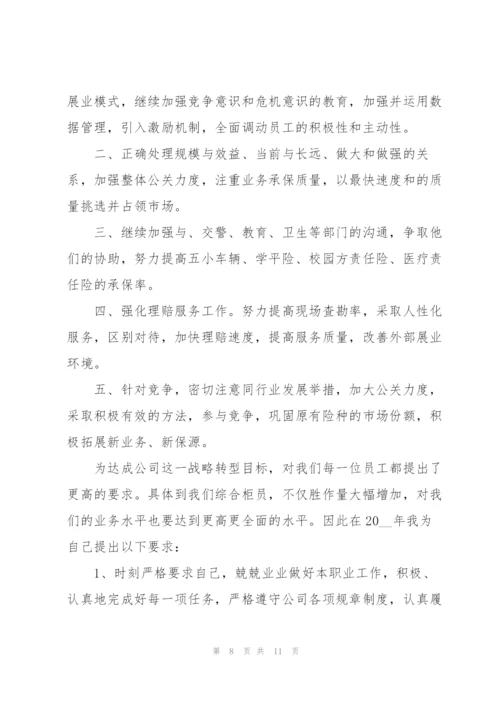 优秀保险公司员工个人工作计划重点.docx