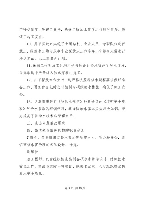 地测防治水工作自检报告 (3).docx