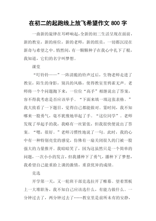 在初二的起跑线上放飞希望作文800字.docx