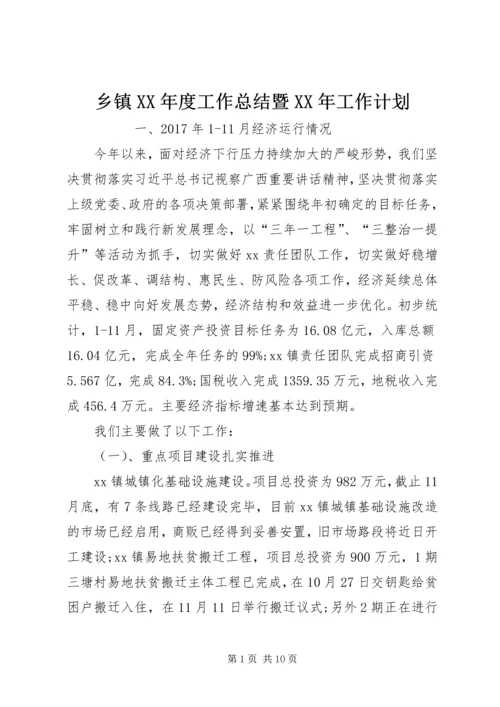 乡镇某年度工作总结暨某年工作计划.docx