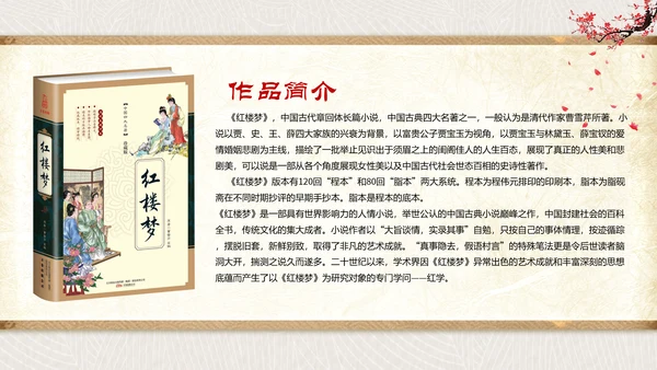 古代文学四大名著之红楼梦PPT模板