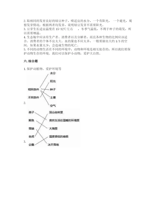 教科版五年级下册科学第一单元《生物与环境》测试卷带答案（精练）.docx