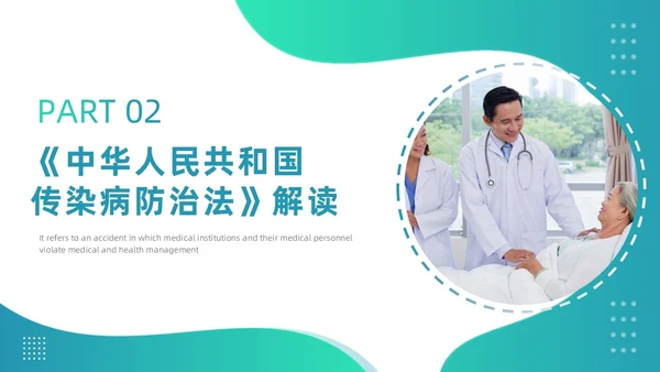 绿色渐变商务简约风格医院法律法规培训PPT
