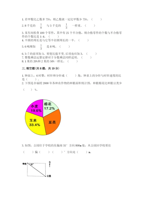 2022人教版六年级上册数学期末考试卷附参考答案【轻巧夺冠】.docx