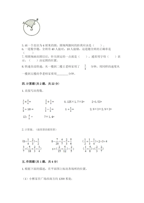 人教版六年级上册数学期末测试卷附答案【综合题】.docx