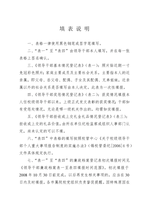 领导干部廉政档案登记表汇编.docx