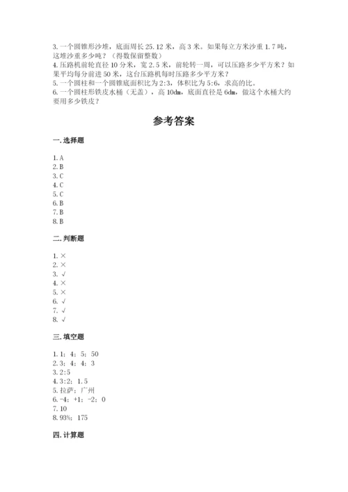 人教版六年级下册数学期末测试卷精品【考点梳理】.docx