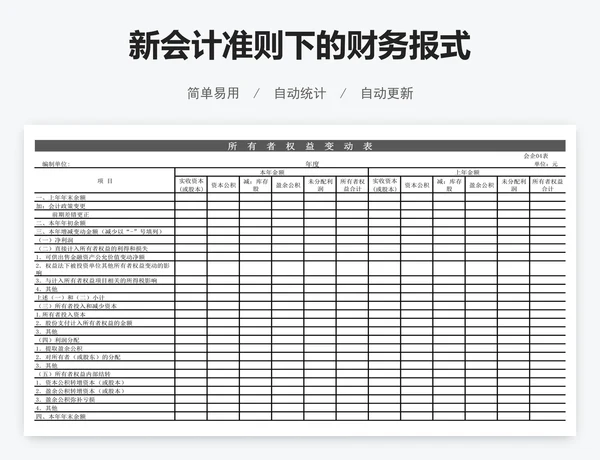 新会计准则下的财务报式