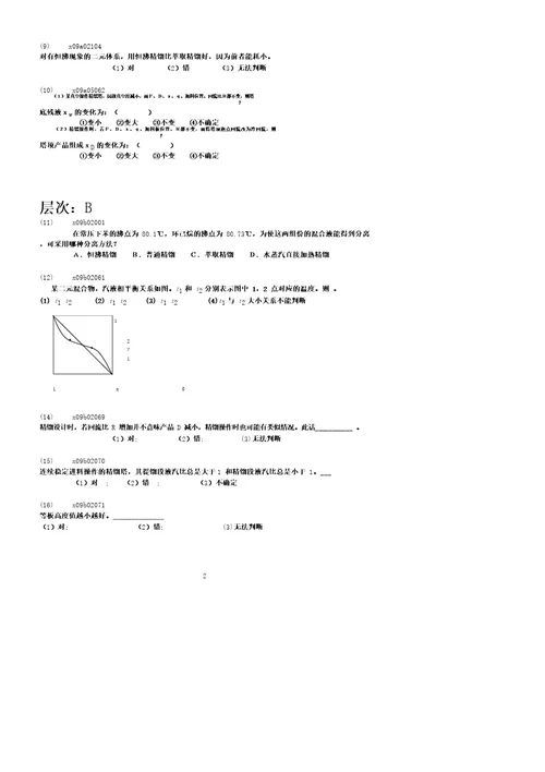 9.化工原理精馏题目含答案