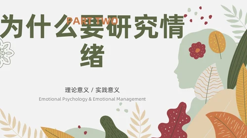绿色花卉文艺心理学课件PPT情绪管理