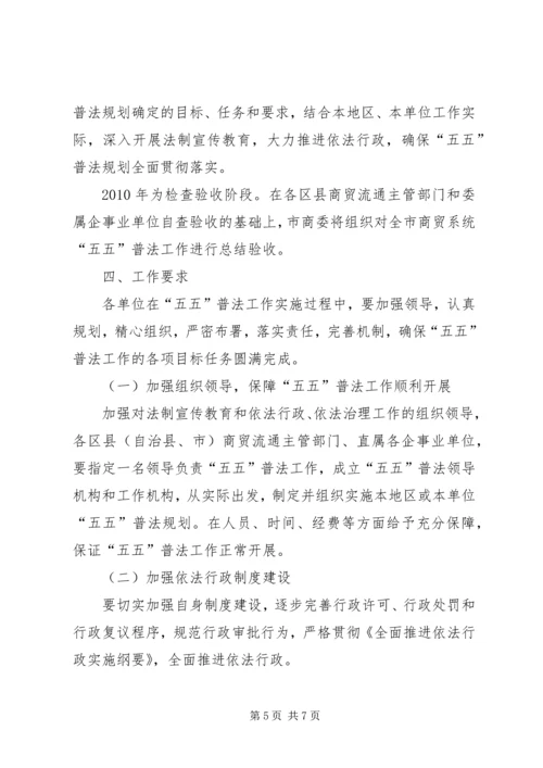 关于全市商贸系统“五五”普法工作的指导意见.docx