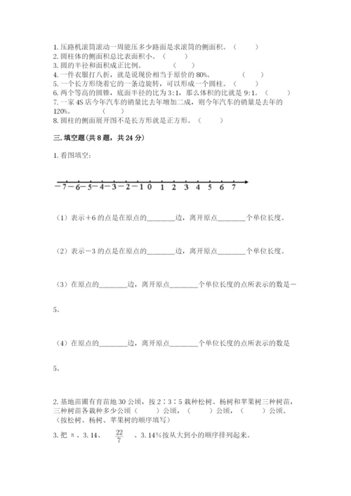 人教版六年级下册数学期末测试卷精品（满分必刷）.docx