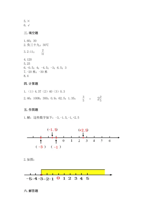 人教版六年级下册数学期末测试卷含答案（b卷）.docx