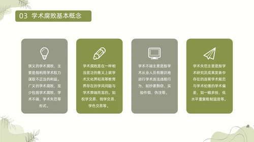 浅绿清新风植物莫兰迪线条形状学术道德与学术规范动态PPT职业道德