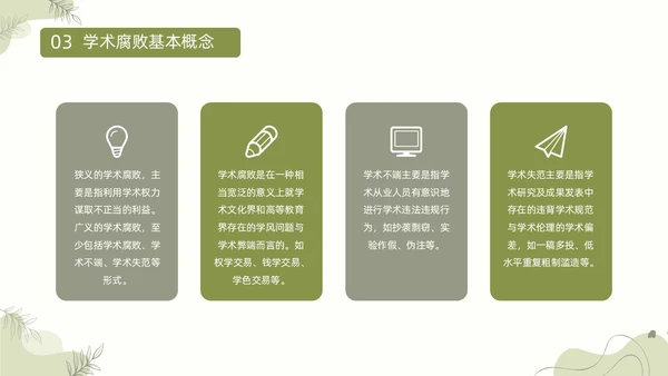 浅绿清新风植物莫兰迪线条形状学术道德与学术规范动态PPT职业道德
