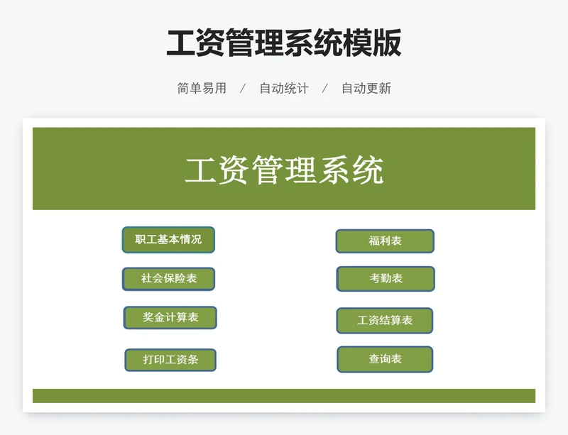 工资管理系统模版