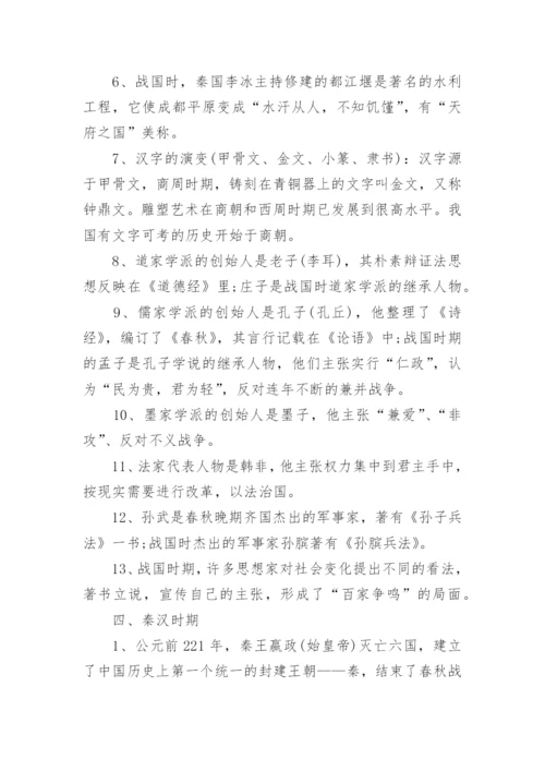 人教版中考历史复习提纲.docx