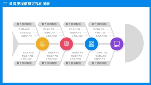 多彩鱼骨图信息可视化图表PPT模板