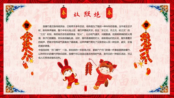 春节习俗传统文化PPT模板