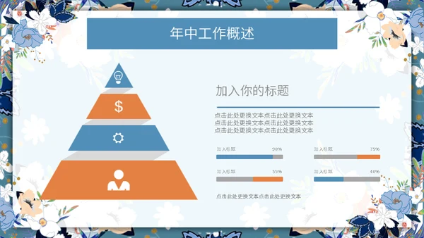 文艺女青年年中工作汇报通用PPT模板