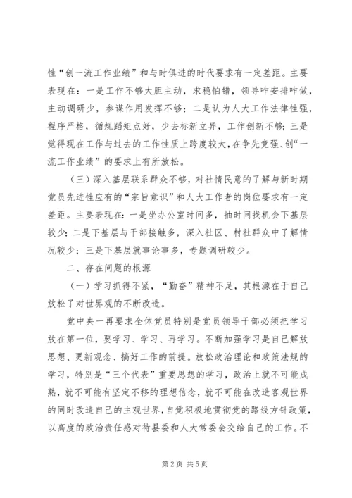 人大办公室主任党性分析材料.docx