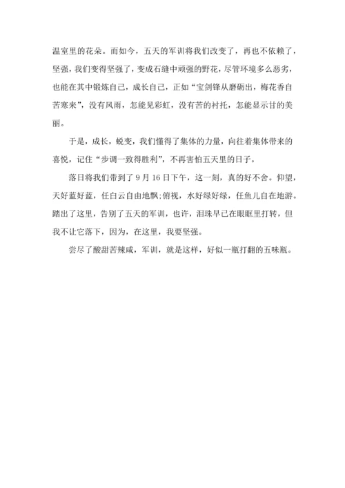 初中军训心得体会锦集五篇（一）.docx