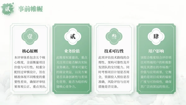 绿色中国风项目总结内部复盘会PPT模板